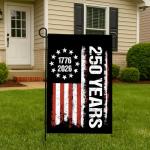 WENWELL 250 Years Anniversary Garden Flag,Blessings 250th Freedom Patriotic Banner Double, Sided with Stars and Stripes Design,1776-2026 Commemorative, 12x18 Inch