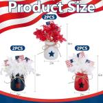 Iceyyyy 6 Set 4th of July Mason Jar Table Centerpiece, Mini Memorial Day Vase Tabletop Decoration with Flowers and Flags, Patriotic Independence Day Decor Centerpiece for Home Tiered Tray Party Favor