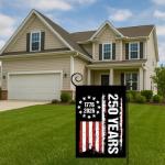 WENWELL 250 Years Anniversary Garden Flag,Blessings 250th Freedom Patriotic Banner Double, Sided with Stars and Stripes Design,1776-2026 Commemorative, 12x18 Inch