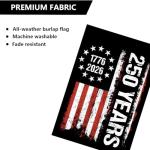 WENWELL 250 Years Anniversary Garden Flag,Blessings 250th Freedom Patriotic Banner Double, Sided with Stars and Stripes Design,1776-2026 Commemorative, 12x18 Inch