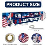 FLUUZE 250th Anniversary American Banner Flag, 4th of July Decorations,1776-2026 USA 250th Birthday Premium Banner with Grommets, Decorations for Outdoor, Indoor, Yard, Garden, Porch (Style 1)