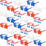 Xuhal 24 Pcs Star Shaped Sunglasses Bulk 4th of July Star Glasses Patriotic Glasses for Christmas Independence Day Party Favors