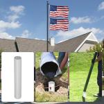 IOEN 25 FT 12 Gauge Heavy Duty Flag Pole - Extra Thick Aluminum Flagpole kit with 5x3 Nylon Embroidered Flag,for Outside Yard,Outdoor,Commercial or Residential-Ground - 110MPHWind Tested，Black