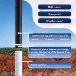 IOEN 25 FT 12 Gauge Heavy Duty Flag Pole - Extra Thick Aluminum Flagpole kit with 5x3 Nylon Embroidered Flag,for Outside Yard,Outdoor,Commercial or Residential-Ground - 110MPHWind Tested，Black