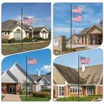 IOEN 25 FT 12 Gauge Heavy Duty Flag Pole - Extra Thick Aluminum Flagpole kit with 5x3 Nylon Embroidered Flag,for Outside Yard,Outdoor,Commercial or Residential-Ground - 110MPHWind Tested，Black