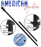 American Signature Heavy-Duty Aluminum Tangle Free Spinning 5 Foot Flag Pole with Metal Mounting Rings - Outdoor Wall Mount Flagpole for Residential Commercial (5' Black)