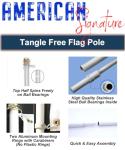 American Signature Heavy-Duty Aluminum Tangle Free Spinning 5 Foot Flag Pole with Metal Mounting Rings - Outdoor Wall Mount Flagpole for Residential Commercial (5' Black)