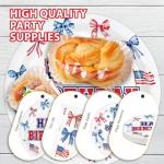 96Pcs Patriotic Birthday Decorations 250 Anniversary Red White and Blue Plates and Napkins American Flag Bows Decor Tableware for Girls Happy Birthday Memorial 4th of July Day Party Supplies Serves 24