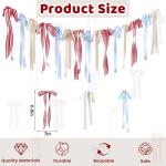 Gilprop 6.7 ft Red White and Blue Patriotic Bow Banner 4th of July Ribbon Garland 250th Anniversary Banner Decoration for Indoor Outdoor Memorial Day Veteran Independence Day Party Supplies