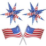 Red White and Blue American Flag Exploding Star Balloons USA Theme Patriotic Balloon Arch Kit Decor for Party in the USA 4th/Fourth of July Memorial Day Veterans Day Birthday Party Decorations