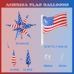 Red White and Blue American Flag Exploding Star Balloons USA Theme Patriotic Balloon Arch Kit Decor for Party in the USA 4th/Fourth of July Memorial Day Veterans Day Birthday Party Decorations