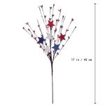 Yawwind 6 PCs 17 inch 4th of July Picks and Sprays Patriotic Floral Picks with Red White and Blue Berry Metal Stars Independence Day Patriotic Branches Memorial Day Flag Day for Table Centerpieces