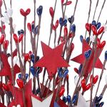 Yawwind 6 PCs 17 inch 4th of July Picks and Sprays Patriotic Floral Picks with Red White and Blue Berry Metal Stars Independence Day Patriotic Branches Memorial Day Flag Day for Table Centerpieces