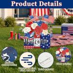 American Patriotic Outdoor Decor 26" Metal 250th Flag Welcome Yard Sign 4th of July Yard Decor Floral Vase Decorative Lawn Sign or Outside Garden Lawn Patio Backyard Porch Decorations