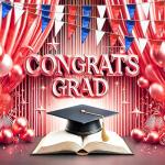 130FT White Blue Red Glitter Triangle Pennant Banner Flag Metallic Bunting Fabric Garland for Christmas Graduation, Independence Day, 4th of july, Patriotic Themed Party Decoration