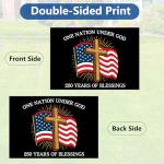 Probsin 250th Anniversary Yard Sign 12" x 17" with H Stakes One Nation Under God American Flag Cross Blessings 250th Birthday 250 Years Patriotic Welcome Signs for Lawn, Garden, Yard, Parade