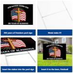 Probsin 250th Anniversary Yard Sign 12" x 17" with H Stakes One Nation Under God American Flag Cross Blessings 250th Birthday 250 Years Patriotic Welcome Signs for Lawn, Garden, Yard, Parade