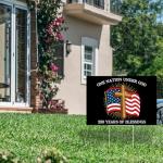 Probsin 250th Anniversary Yard Sign 12" x 17" with H Stakes One Nation Under God American Flag Cross Blessings 250th Birthday 250 Years Patriotic Welcome Signs for Lawn, Garden, Yard, Parade