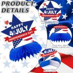 DTOFOOT 4th of July Table Centerpiece,10Pcs Patriotic Table Decorations Memorial Day Honeycomb Centerpieces for Table Blue Red 3D Centerpieces for Independence Day 250th Anniversary Party Decor