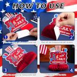 DTOFOOT 4th of July Table Centerpiece,10Pcs Patriotic Table Decorations Memorial Day Honeycomb Centerpieces for Table Blue Red 3D Centerpieces for Independence Day 250th Anniversary Party Decor