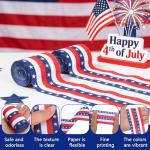 Tlswshsy 12 Rolls Patriotic Crepe Paper Streamers, 393 ft Red White Blue Crepe Rolls, Independence Day Paper Streamer Decoration for 4th of July Memorial Day American Theme Party Decor DIY Crafts