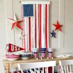 4th of July Decorations - Patriotic Memorial Day Decor - 4 x 2.3 Ft Rag American Flag Banner for Home Party Supplies - Fourth of July Deals Independence Day Accessories for Indoor Outdoor Decoration
