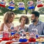 DTOFOOT 4th of July Table Centerpiece,10Pcs Patriotic Table Decorations Memorial Day Honeycomb Centerpieces for Table Blue Red 3D Centerpieces for Independence Day 250th Anniversary Party Decor