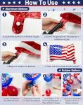 104 PCS Red White Blue Balloons - 4th of July Balloon Garland Arch Kit USA 250th Anniversary Decorations, Patriotic Balloons SA Flag Stars Round Glitter Balloons Arch for Independence Day Party Decor