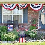 hogardeck 4th of July Decorations Outdoor, 31" Metal Patriotic Hat with Flag Star Rocket Decorative Garden Stakes for Fourth of July Decorations, Memorial Day Yard Signs for Garden Lawn Porch Decor