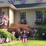 hogardeck 4th of July Decorations Outdoor, 31" Metal Patriotic Hat with Flag Star Rocket Decorative Garden Stakes for Fourth of July Decorations, Memorial Day Yard Signs for Garden Lawn Porch Decor