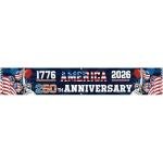 250 Year Anniversary USA Banner Flag 2x10 Ft, 4th of July Decorations 1776-2026 Freedom 250 Years Birthday Patriotic Party Supplies Decorations for Outdoor, Indoor,Garden, Porch (BLUE A)
