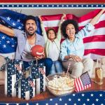 DoubleFill 3 Pcs USA Anniversary Wood Decor Rustic 250th 4th of July Wooden Fireworks Decorations Patriotic Table Centerpiece with Bowknot Independence Day Blocks for Home Decor(White)