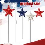 Pickmesh 6 Pcs 12" H Patriotic Metal Yard Sign Outdoor Decor 4th of July Garden Stake Red White Blue 250th Anniversary USA Flag American Yard Sign for Memorial Day Independence Day Decoration