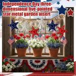 Pickmesh 6 Pcs 12" H Patriotic Metal Yard Sign Outdoor Decor 4th of July Garden Stake Red White Blue 250th Anniversary USA Flag American Yard Sign for Memorial Day Independence Day Decoration