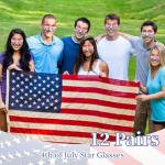 4th of July Star Glasses 12 Pairs Patriotic Fourth of July Star Sunglasses Red White and Blue American Flag Sunglasses USA Themed Glasses for Memorial Day Independence Day Party Supplies Decorations