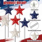 Pickmesh 6 Pcs 12" H Patriotic Metal Yard Sign Outdoor Decor 4th of July Garden Stake Red White Blue 250th Anniversary USA Flag American Yard Sign for Memorial Day Independence Day Decoration