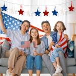 Memorial Day Tree Decorations, 4th of July Decorations Ornaments for Tree, 24pcs Red White Blue Decor Patriotic Ornaments 2.5 Inch Hanging Stars for Independence Day Veteran Day Home Decor