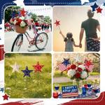 Pickmesh 6 Pcs 12" H Patriotic Metal Yard Sign Outdoor Decor 4th of July Garden Stake Red White Blue 250th Anniversary USA Flag American Yard Sign for Memorial Day Independence Day Decoration