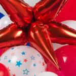 Patriotic balloons Red White and Blue balloon garland arch kit with star print and flag star mylar balloon Tissue Paper Tassels Banner for 4th of july independent day Veteran Day party decorations