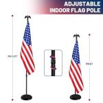 IN WHICH BAY Indoor Flag Pole Kit - Telescoping 6FT-8FT Flag Pole with Base, 3x5 FT Embroidered Stars American Flag,Black Eagle Topper, Black Flagpole and Stand, for Office School City Hall(1Pack)