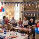 Flutesan 250th Anniversary Banner USA Flag Patriotic Decorations 11"x7.5"x8ft American Flag Triangle Banner Garland for 1776-2026 250th Birthday 4th of July Independence Memorial Day Party Supplies