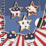 Hollowfly 3 Pcs 4th of July Decor Wooden Star White Blue Red Decor Patriotic Memorial Day Tiered Tray 250th Anniversary Independence Labor Day Table Wooden Decoration for Home Office Table(Stylish)