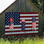hogardeck 4th of July Decorations Outdoor, 36” Set of 3 Metal Firework Decorative Garden Stakes for Fourth of July Decorations, Patriotic Yard Firecracker Signs for Garden Memorial Day Decorations