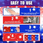 4th of July Backdrop Decorations, 2 Pack Star Print Red Blue Streamers Tinsel Foil Fringe Curtains Photo Booth Props for Memorial Day, Independence Day, Patriotic, USA Party Decor Supplies