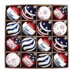 Valery Madelyn Patriotic Ornaments for Memorial Day 4th of July Tree Decorations, 16ct 2 Inches Red White Blue Shatterproof Americana Hanging Ball Decor for Independence Day USA 250th Anniversary