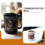 NBABSR American 250th Anniversarys Coffee Mug,15 Oz Large White Tea Cup,250 Years America Birthday Marine Corps Army Cap 250 Years America Garden Flag, White