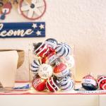 Valery Madelyn Patriotic Ornaments for Memorial Day 4th of July Tree Decorations, 16ct 2 Inches Red White Blue Shatterproof Americana Hanging Ball Decor for Independence Day USA 250th Anniversary