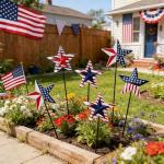 hogardeck 4th of July Decorations Outdoor, 6 PCS Metal Patriot Star Decorative Garden Stakes for Fourth of July Decorations, Patriotic Yard Signs for Garden Memorial Day Decorations