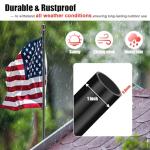 Flag Pole Kit with 3x5 Embriored American Flag - 9.5FT Tangle Free Heavy Duty Ground Flagpole with Anti-Tip Stake,Portable Flag Pole Freestanding for Outside House Yard Festival Camping,Black