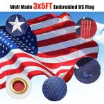 Flag Pole Kit with 3x5 Embriored American Flag - 9.5FT Tangle Free Heavy Duty Ground Flagpole with Anti-Tip Stake,Portable Flag Pole Freestanding for Outside House Yard Festival Camping,Black